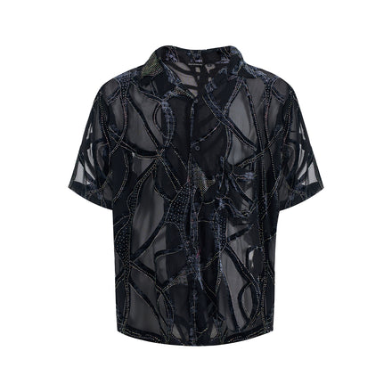 VEINED SHEER SHIRT
