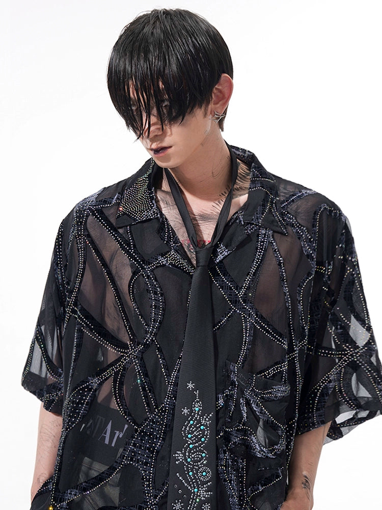 VEINED SHEER SHIRT