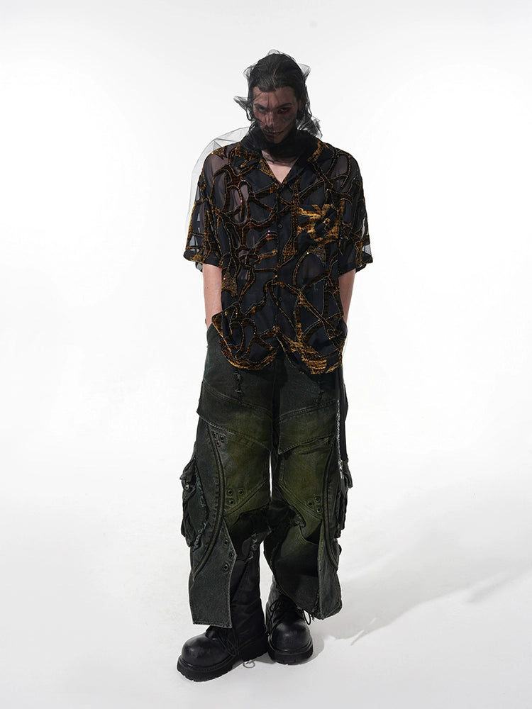 VEINED SHEER SHIRT