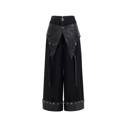 OBLIQUE LEATHER PANTS