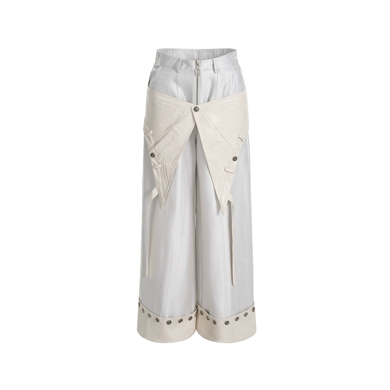 OBLIQUE LEATHER PANTS