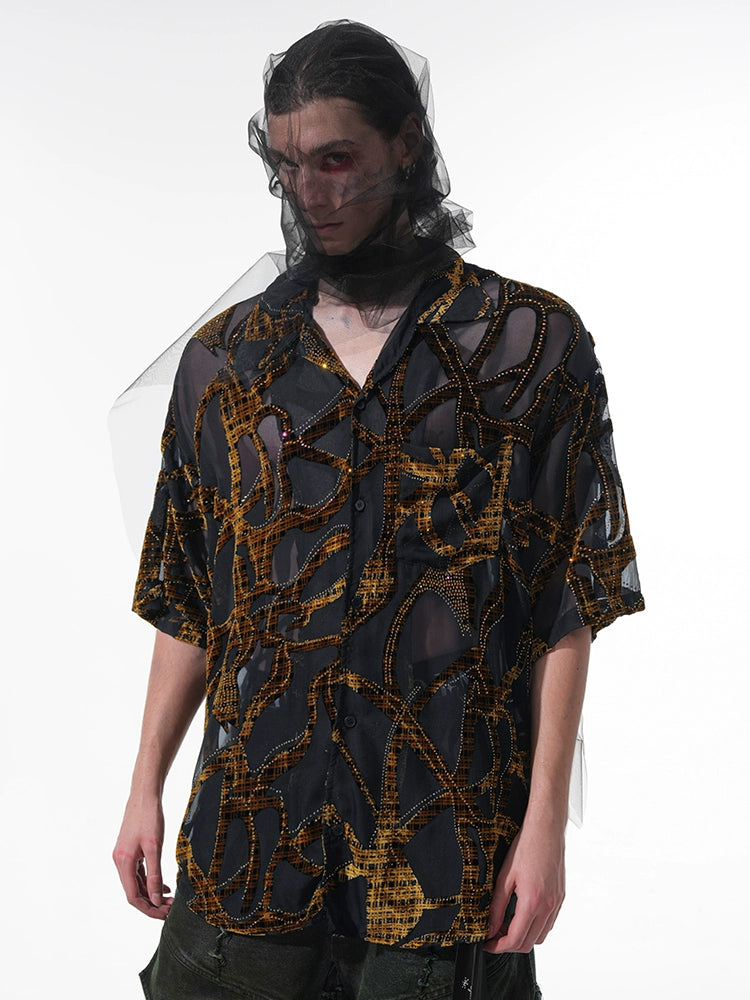 VEINED SHEER SHIRT