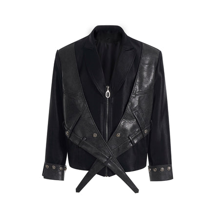 OBLIQUE LEATHER JACKET